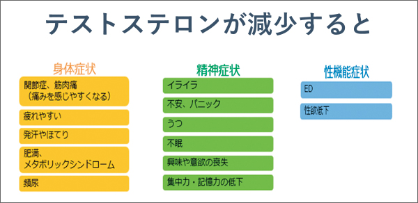 テストステロン減少時の影響
